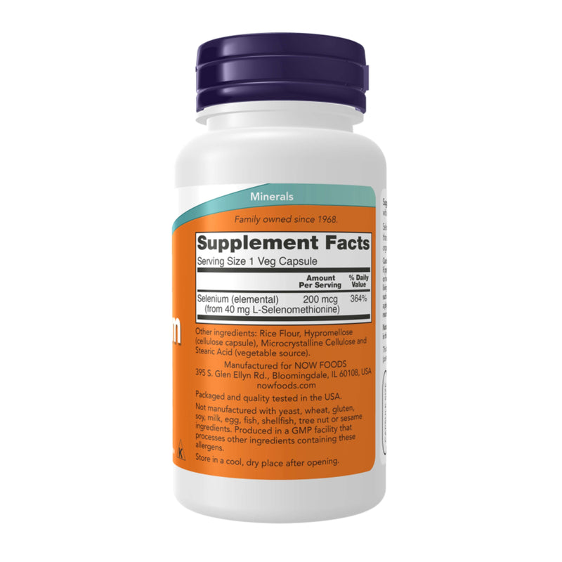 NOW Foods Selenium – 200 mcg – 90 Vegetarian Capsules
