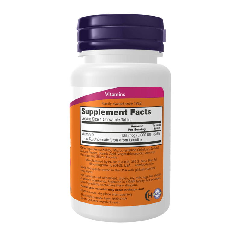 NOW Foods Vitamin D-3 – 5000 IU – 120 Softgels