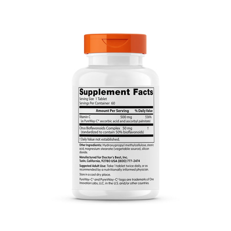 Doctor's Best - High Absorption Vitamin C with PureWay-C 500 mg – 60 Tablets
