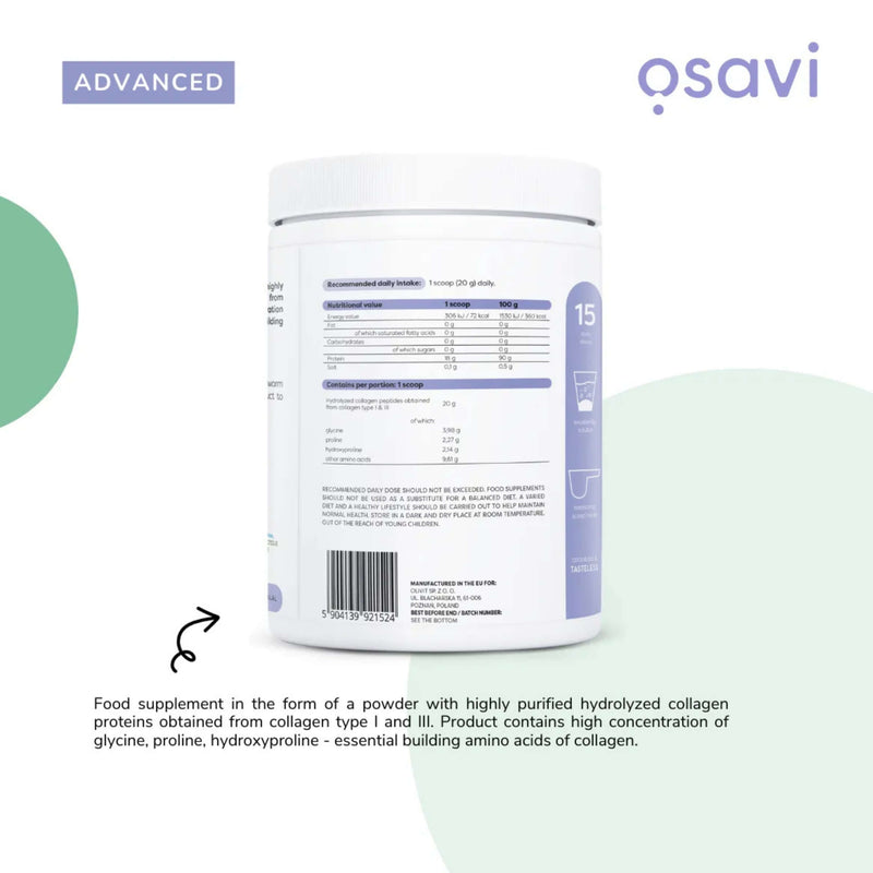 Osavi Collagen Peptides – Hydrolyzed Type I & III – 300g