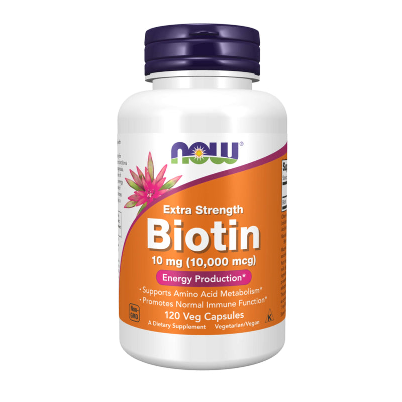 NOW Foods Biotin 10 mg Extra Strength – 120 Veg Capsules