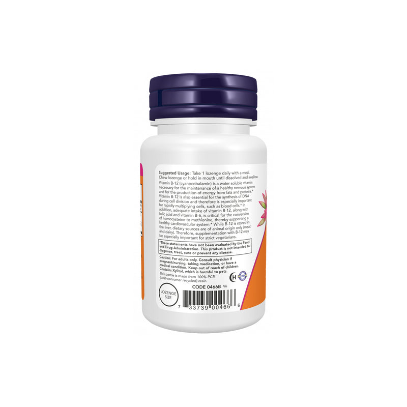 NOW Foods - Vitamin B12 with Folic Acid 1000mcg - 250 lozenges