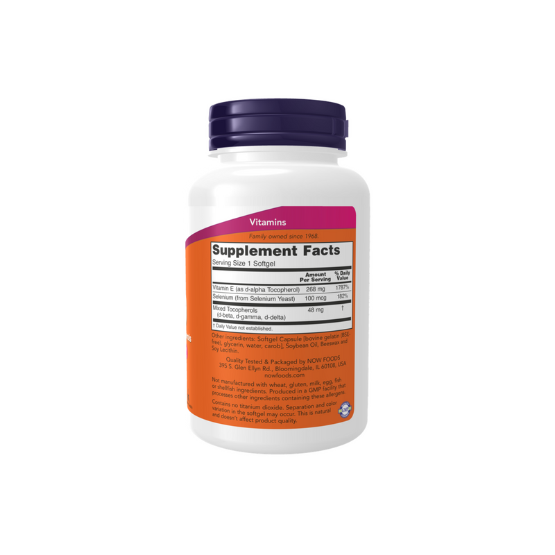NOW Foods - Vitamin E-400 IU with Selenium - 100 softgels