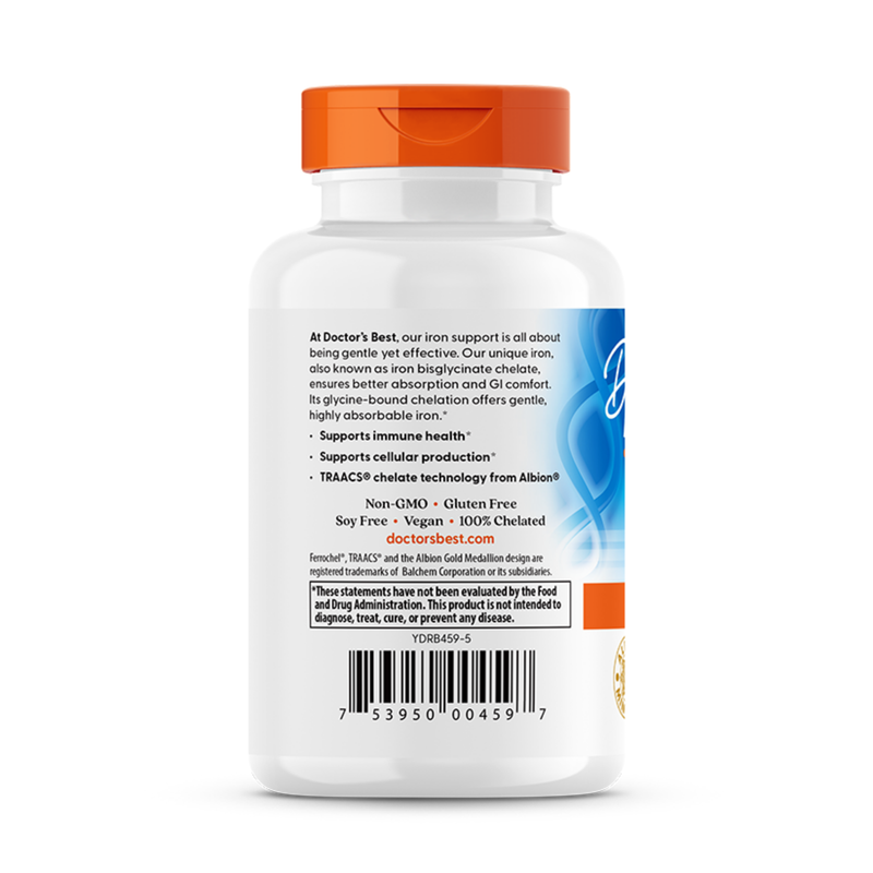 Doctor's Best - High Absorption Iron, 27mg - 120 tablets