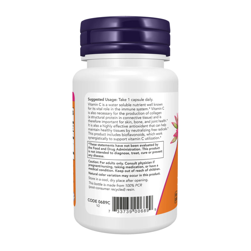 NOW Foods Vitamin C-1000 with 100mg Bioflavonoids – 100 Veg Capsules