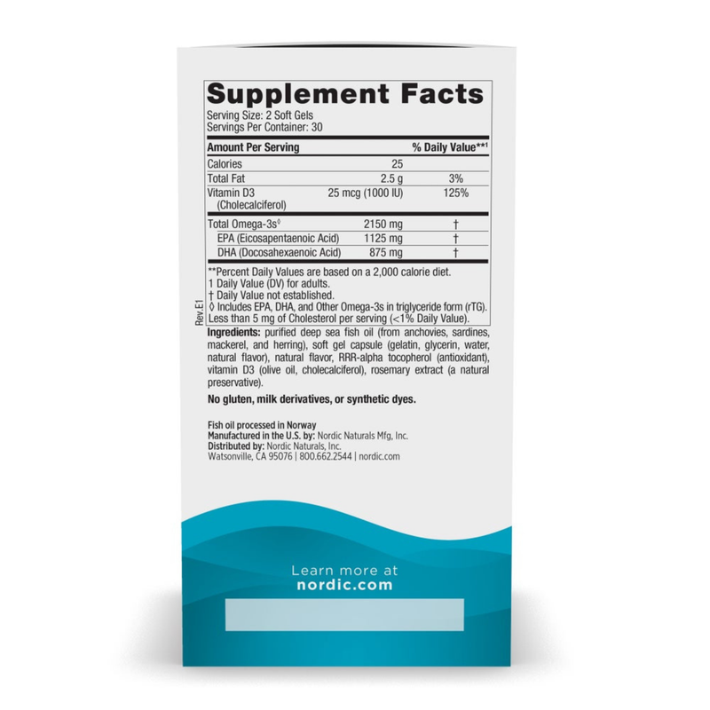 Nordic Naturals - Ultimate Omega 2X with Vitamin D3, 2150mg Lemon - 60 softgels