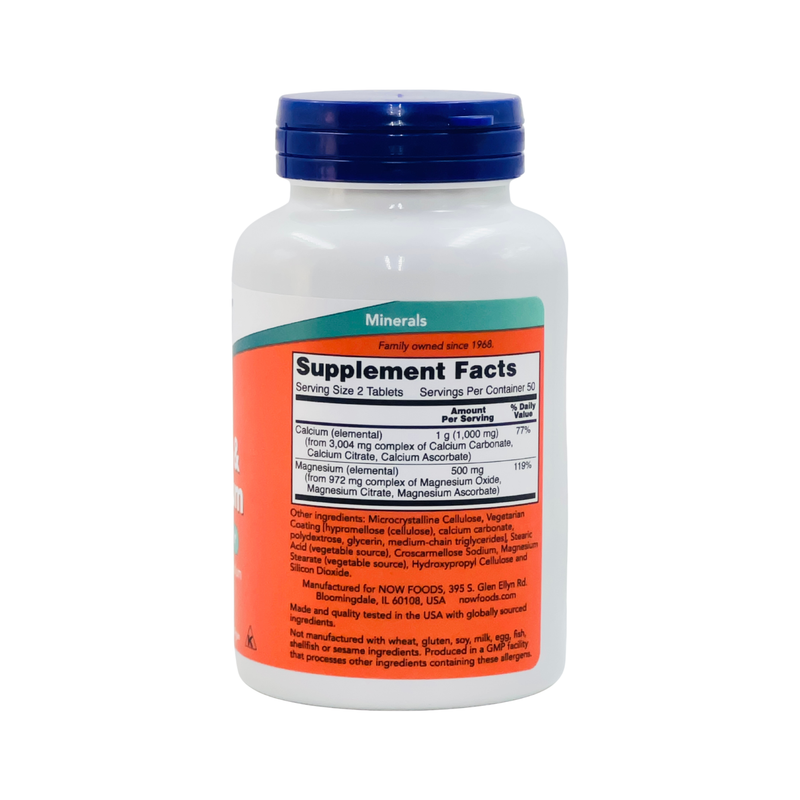 NOW Foods - Calcium & Magnesium – 100  Tablets