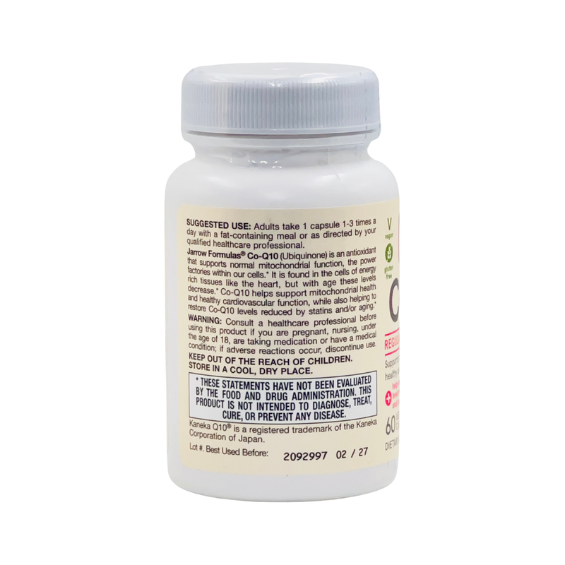 Jarrow Formulas - Co-Q10, 100 mg – 60 Veg Capsules