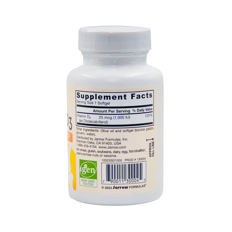 Jarrow Formulas - Vitamin D3, 2500 IU - 100 softgels