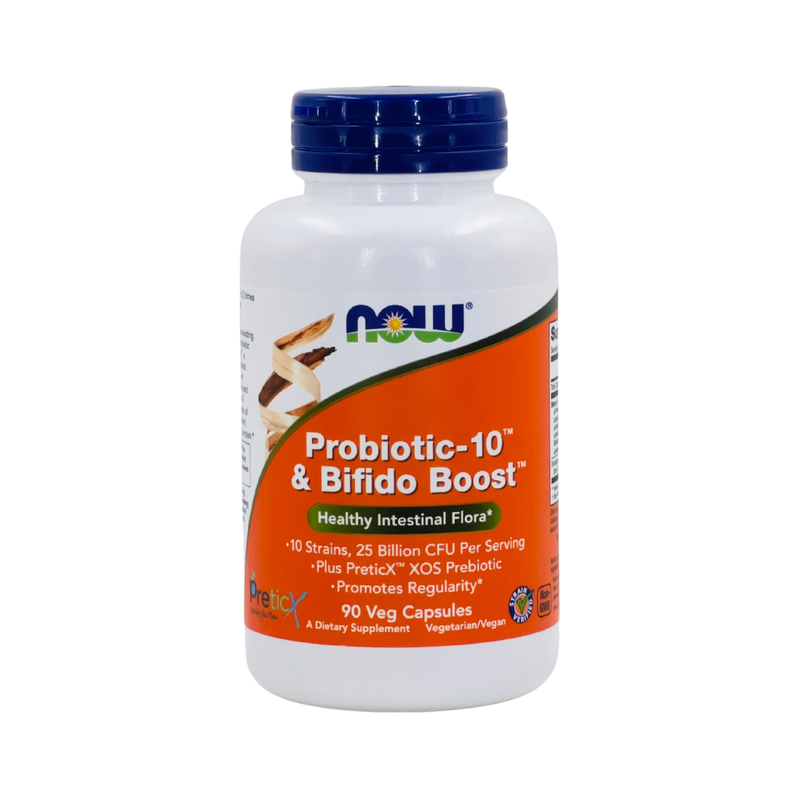 NOW Foods - Probiotic-10 & Bifido Boost, 25 Billion CFU - 90 vcaps