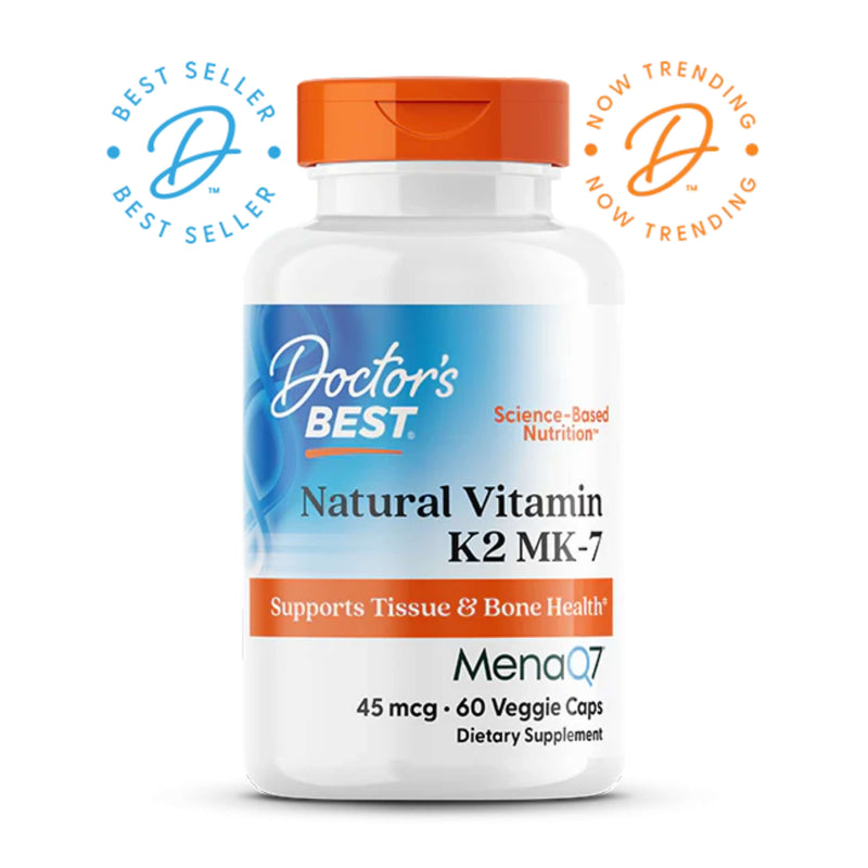Doctor’s Best Natural Vitamin K2 MK-7 with MenaQ7 – 45 mcg – 60 Veg Capsules