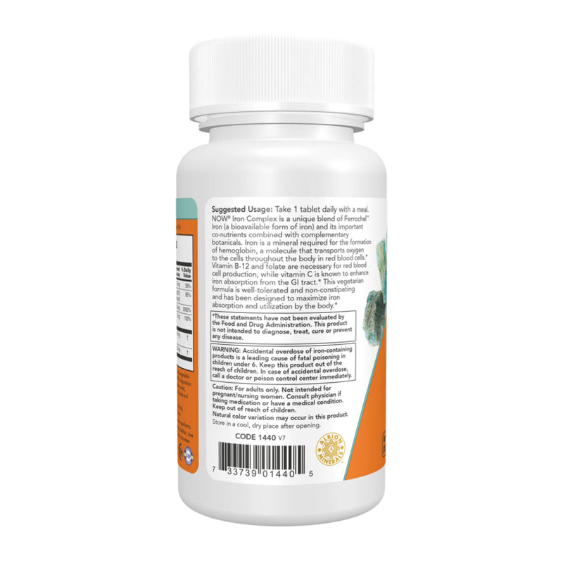 NOW Foods Iron Complex – 100 Vegetarian Capsules