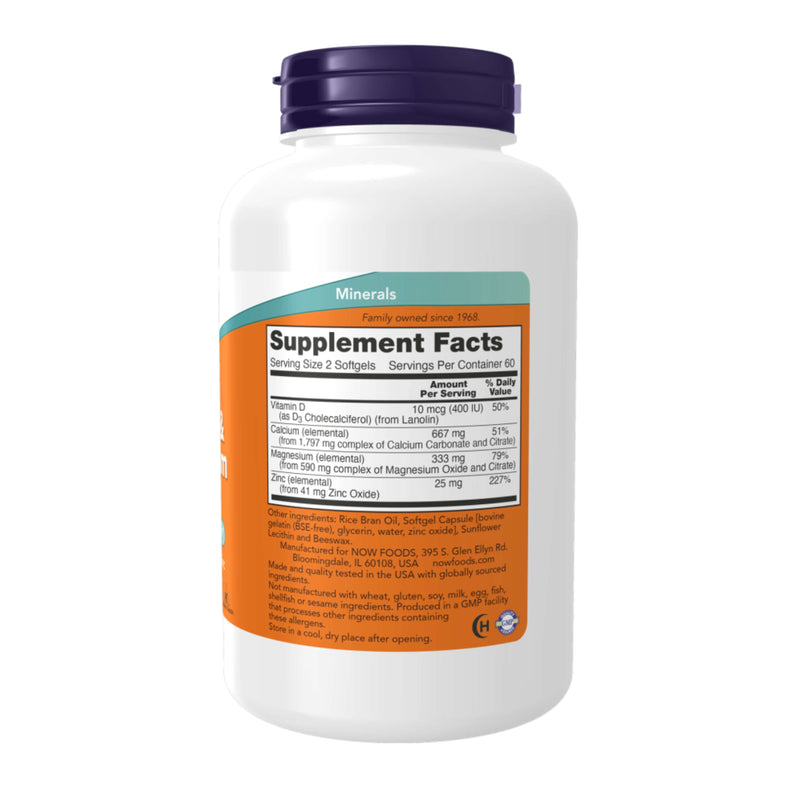 NOW Foods Calcium & Magnesium – 120  Softgels